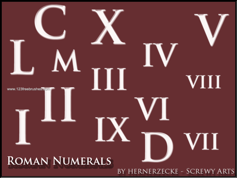 font for roman numerals in photoshop