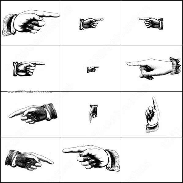 Hand Gestures – Pointing Hand Photoshop Brushes | Photoshop Free ...