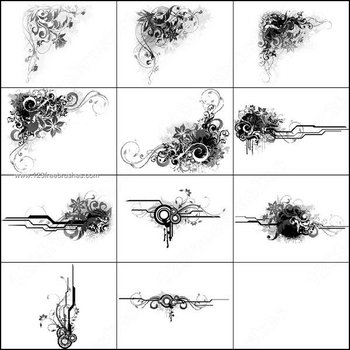 Free Grunge Decorative Flower Brushes
