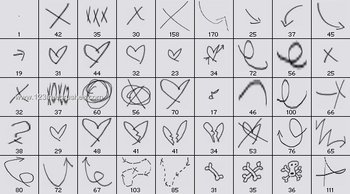 Doodles X Marks – Heart – Arrows